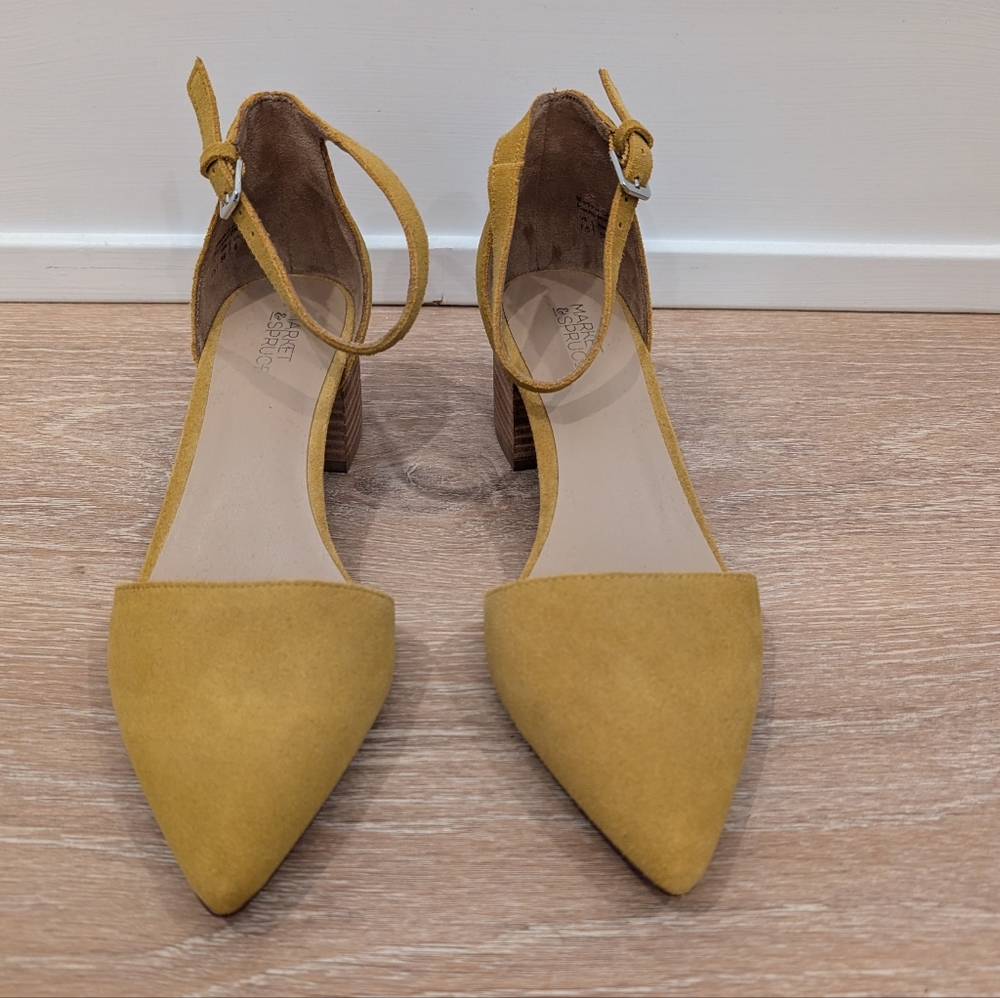 Market & Spruce Madison Suede Ankle Strap Heel Size 7.5
